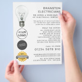 Eenvoudig lampje, elektricien Adverteren Flyer (Hand)