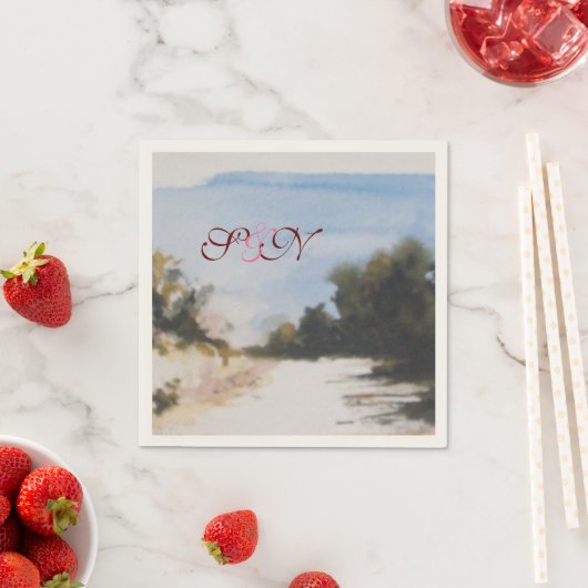 EENVOUDIG LAND IN TUSCANY MONOGRAM SERVETTEN (Insitu)