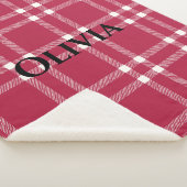 Eenvoudig land met persoonlijke rood- en witspelre sherpa deken (3/4)