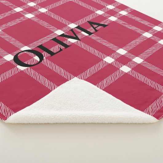 Eenvoudig land met persoonlijke rood- en witspelre sherpa deken (3/4)