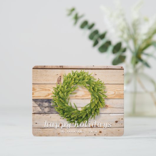 Eenvoudig land - Robuuste kerstmis Feestdagenkaart (Staand voorkant)