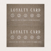 Eenvoudig Landelijk Jute Effect Dubbele Loyalty Visitekaartje (Binnenkant ongevouwen)