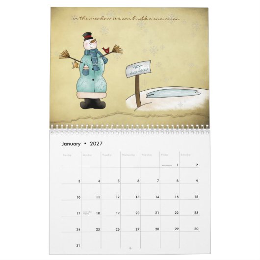 Eenvoudig landkalender kalender (Jan 2027)