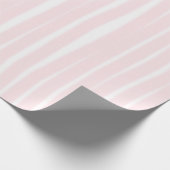 Eenvoudig landstaal roze stripes logo patroon cadeaupapier (Hoek)
