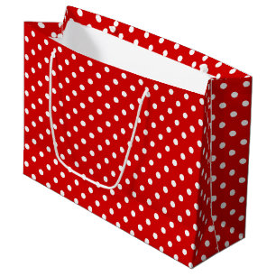 Eenvoudig Latijnse witte pokadots patroon op rood Groot Cadeauzakje