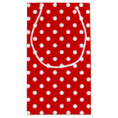 Eenvoudig Latijnse witte pokadots patroon op rood Klein Cadeauzakje (Achterkant)