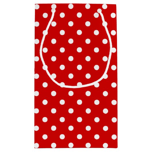Eenvoudig Latijnse witte pokadots patroon op rood Klein Cadeauzakje (Achterkant)