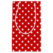 Eenvoudig Latijnse witte pokadots patroon op rood Klein Cadeauzakje (Voorkant)