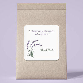 Eenvoudig Lavendel Huwelijk Vierkante Sticker