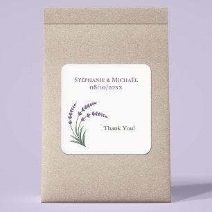 Eenvoudig Lavendel Huwelijk Vierkante Sticker