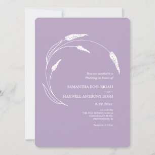 Eenvoudig lavender Floral Wedding Kaart