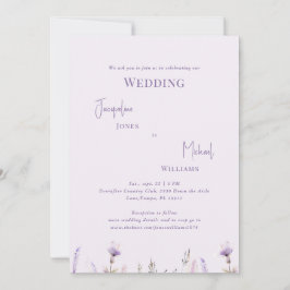 Eenvoudig lavender Floral Wedding Kaart