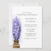 Eenvoudig lavender Flowers Modern Floral Wedding Kaart (Voorkant)