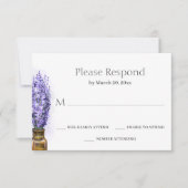 Eenvoudig lavender Flowers Modern Floral Wedding RSVP Kaartje (Voorkant)