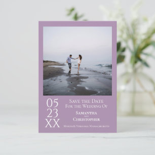 Eenvoudig lavender Modern Minimalist Photo Weddens Save The Date