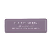 Eenvoudig Lavender Moderne Return Address Label (Voorkant)