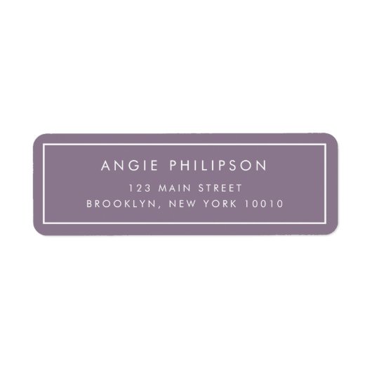 Eenvoudig Lavender Moderne Return Address Label (Voorkant)