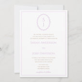 Eenvoudig lavender Monogram Weddenschap Kaart (Voorkant)