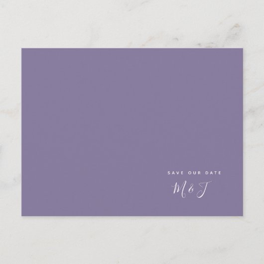 Eenvoudig lavender Weddenschap Sla de datum op Briefkaart (Voorkant)