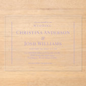 Eenvoudig lavender Wedding Acryl Uitnodigingen (Voorkant)