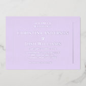 Eenvoudig lavender Wedding Folie Uitnodiging (Voorkant)