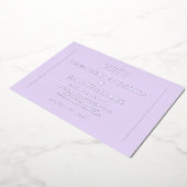 Eenvoudig lavender Wedding Folie Uitnodiging (Gedraaid)