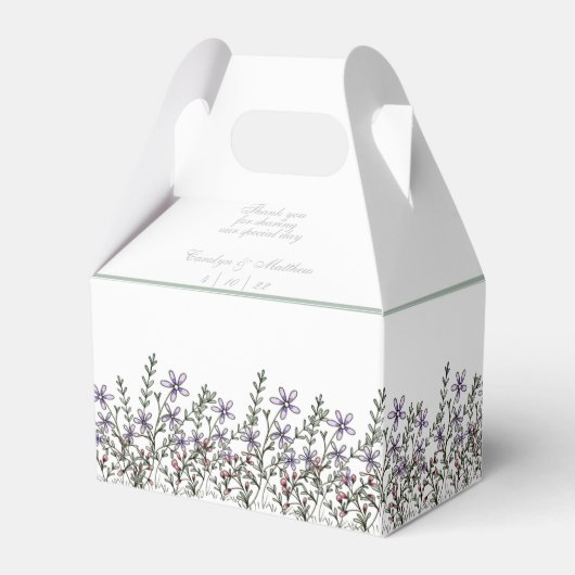 Eenvoudig lavender Wildflower Wedding Bedankdoosjes (Achterkant)