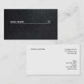 Eenvoudig leder uit witte lijn visitekaartje (Voorkant / Achterkant)