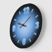 Eenvoudig leesbaar blauw nummer Vervagen wandklok (Hoek)