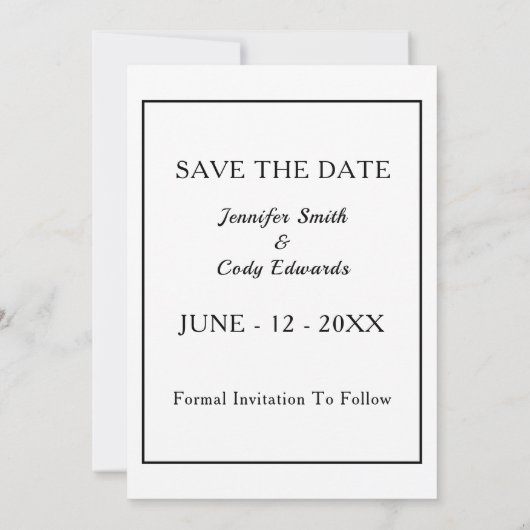 Eenvoudig leesbaar fotokalenderbruiloft save the date (Achterkant)