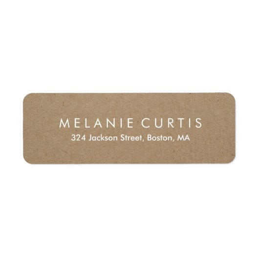 Eenvoudig leesbaar Kraft-effect retouradreslabel Etiket (Voorkant)