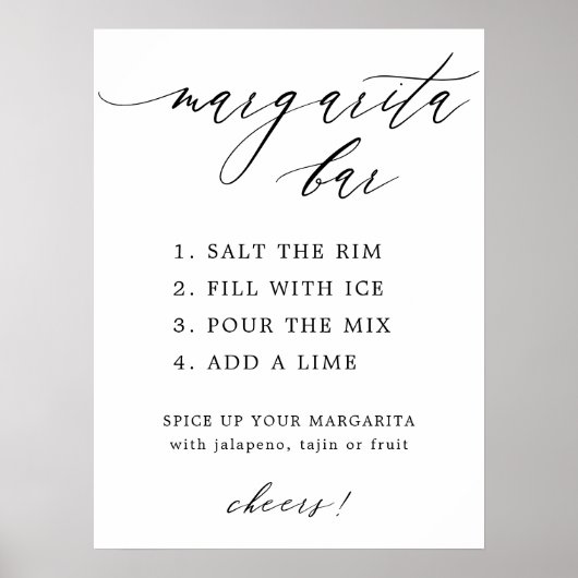 Eenvoudig leesbaar menu voor Elegant Calligraphy M Poster (Voorkant)