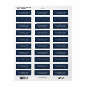 Eenvoudig leesbaar Navy Retouradreslabel Etiket (Full Sheet)