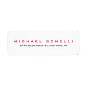 Eenvoudig leesbaar rood wit adreslabel etiket (Voorkant)