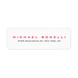 Eenvoudig leesbaar rood wit adreslabel etiket