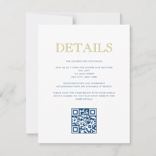 Eenvoudig leesbare Bar Mitzvah-QR Code Detail Card Kaart (Voorkant)