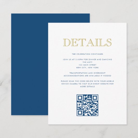 Eenvoudig leesbare Bar Mitzvah-QR Code Detail Card Kaart (Voorkant / Achterkant)