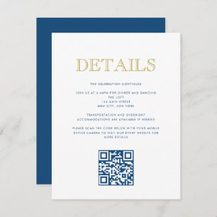 Eenvoudig leesbare Bar Mitzvah-QR Code Detail Card Kaart