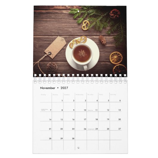 Eenvoudig leesteken, rustic and simpele kalenderre kalender (Nov 2027)