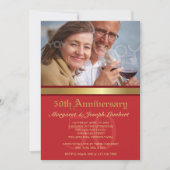 Eenvoudig legance 50th Wedding Jubileum nodigt uit Kaart (Voorkant)