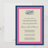 Eenvoudig legant 5x7 Fuchsia/Navy Wedding Invite Kaart (Voorkant / Achterkant)