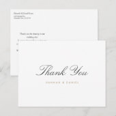 Eenvoudig legant bedankt Briefkaart voor je huweli (Voorkant / Achterkant)