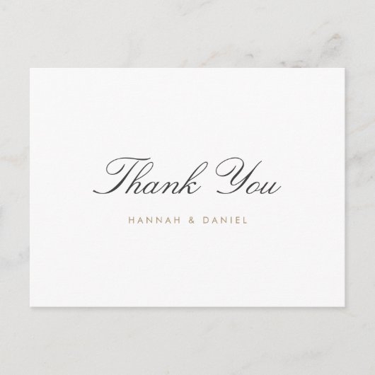 Eenvoudig legant bedankt Briefkaart voor je huweli (Voorkant)