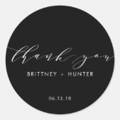 Eenvoudig legant bedankt voor je bruiloft ronde sticker (Voorkant)