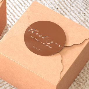 Eenvoudig legant bedankt voor je huwelijk met Terr Ronde Sticker