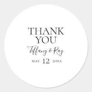 Eenvoudig legant bedankt voor je huwelijk. ronde sticker