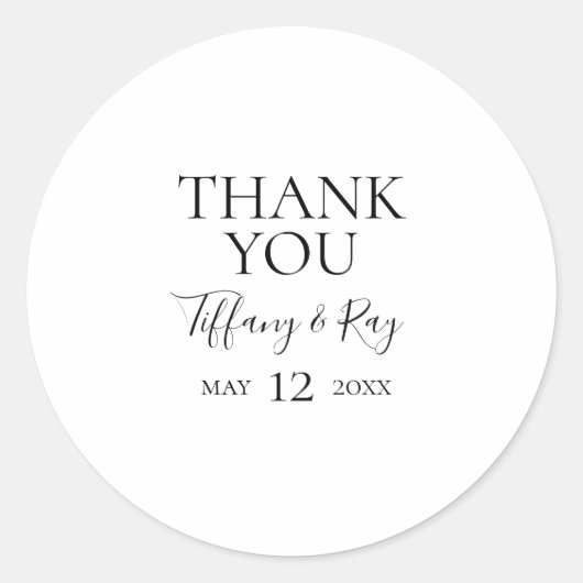 Eenvoudig legant bedankt voor je huwelijk. ronde sticker (Voorkant)