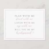 Eenvoudig legant... ben je mijn Bridesmaid? Uitnodiging Briefkaart (Voorkant)