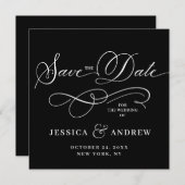 Eenvoudig legant die bruiloft vervoert sparen de D Save The Date (Voorkant / Achterkant)