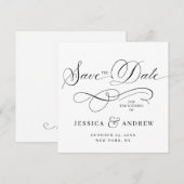 Eenvoudig legant die bruiloft vervoert sparen de D Save The Date (Voorkant / Achterkant)